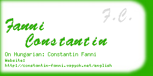 fanni constantin business card